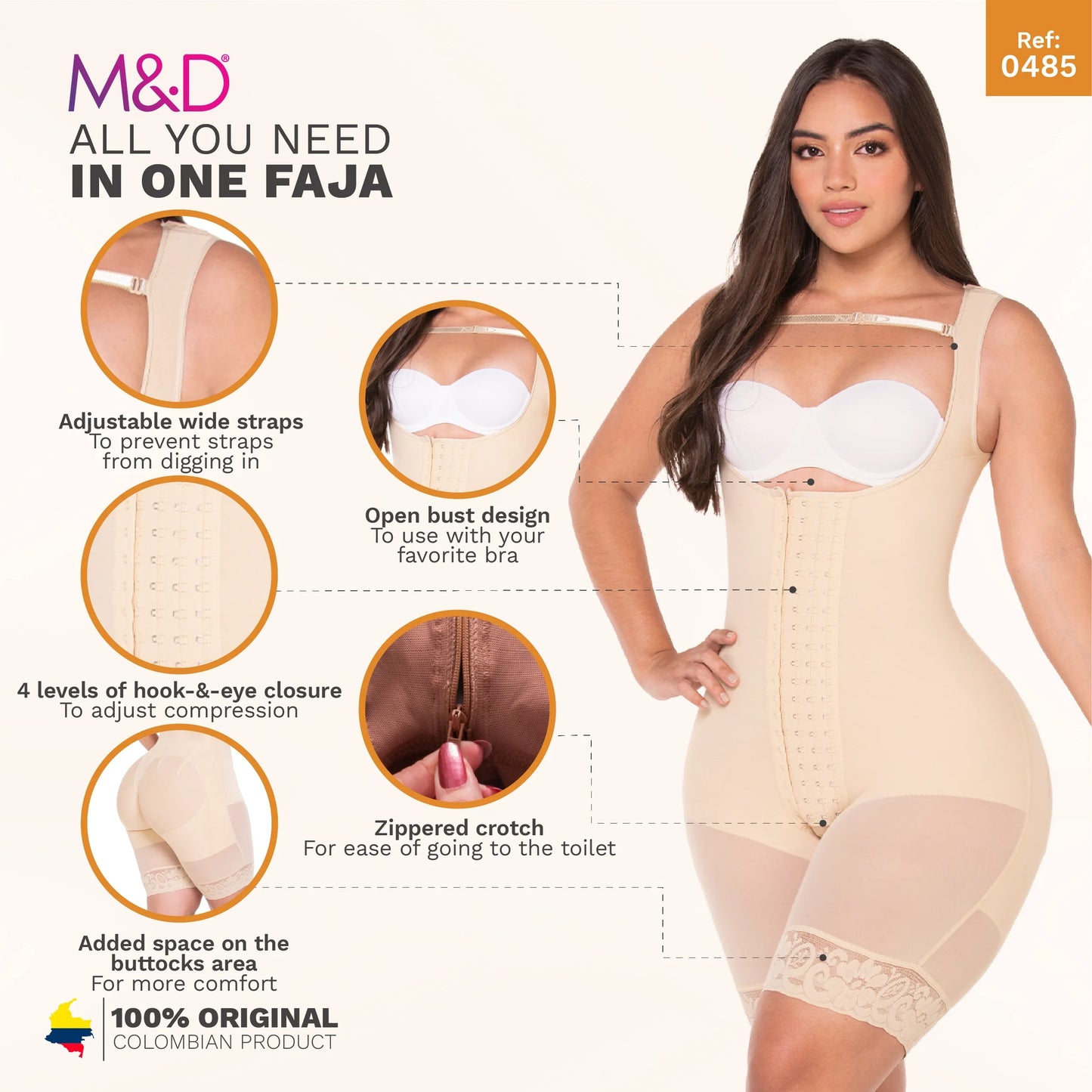 Fajas Colombianas Post Surgery Mid Thigh Hourglass Shapewear | 0485