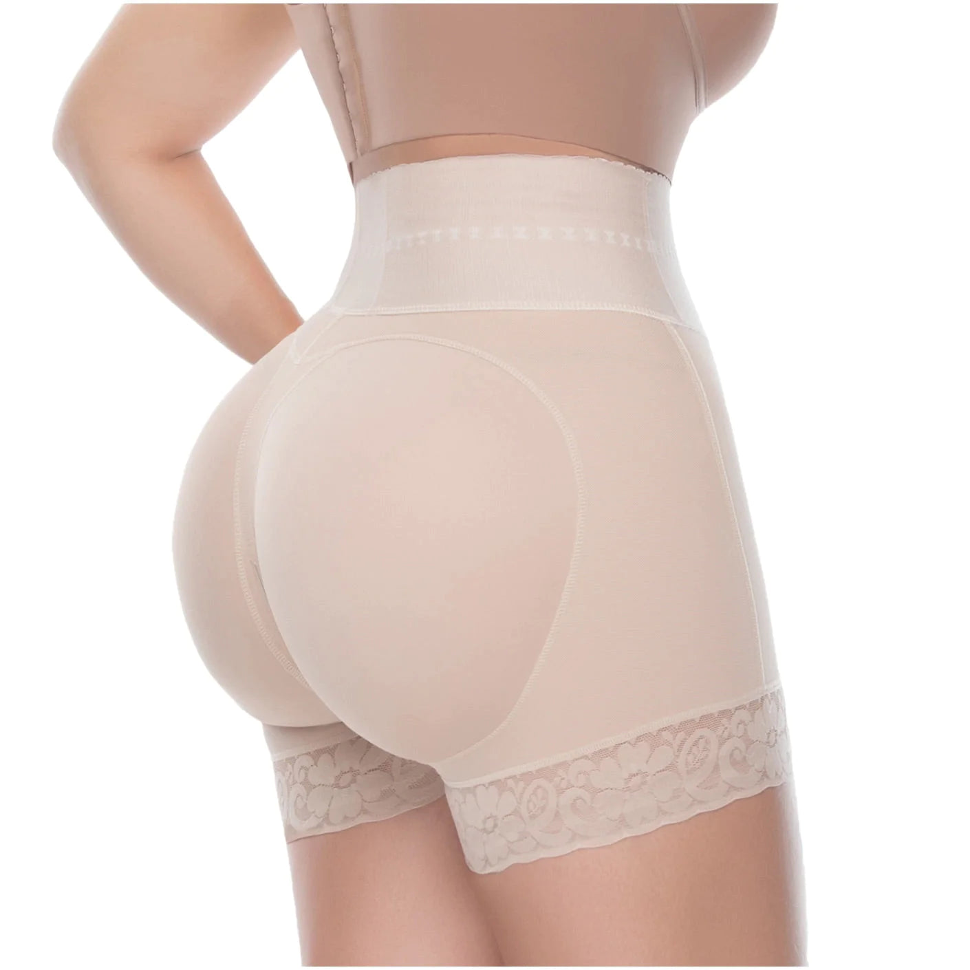 Butt Lifter Tummy Control High Waisted Mid Thigh Shaper Shorts | P-6198