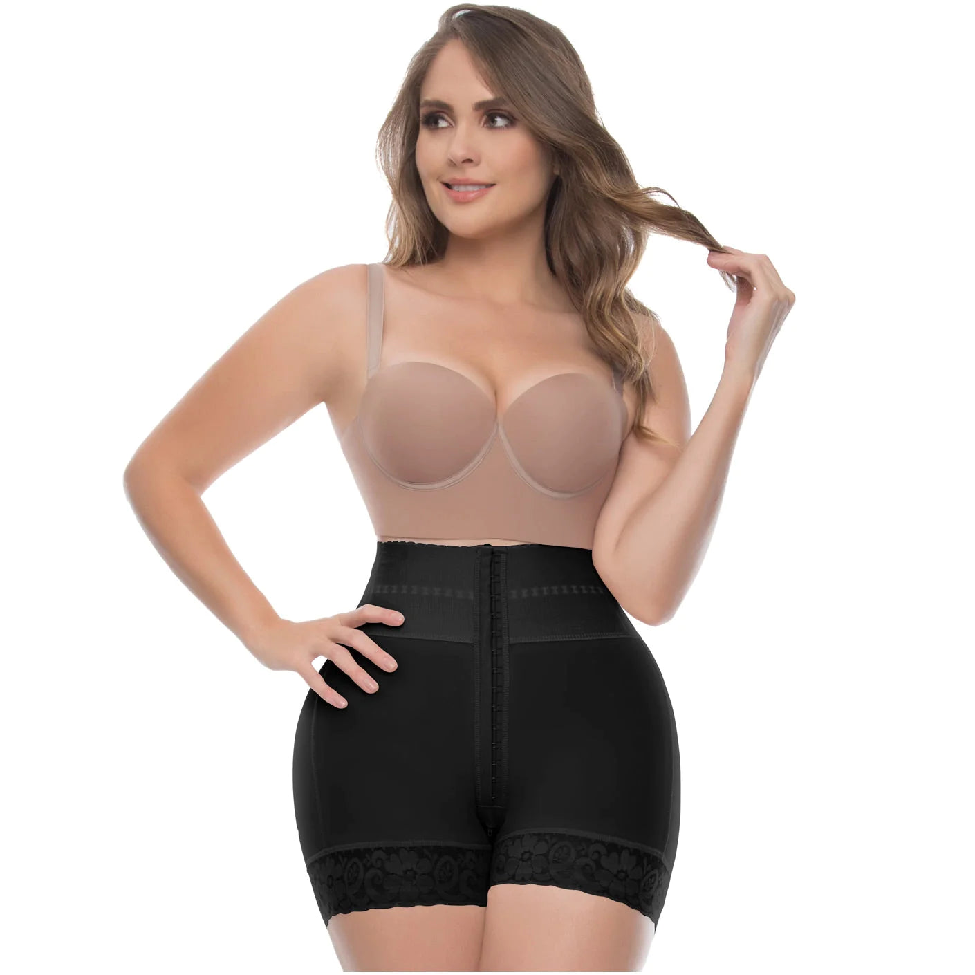 Butt Lifter Tummy Control High Waisted Mid Thigh Shaper Shorts | P-6198