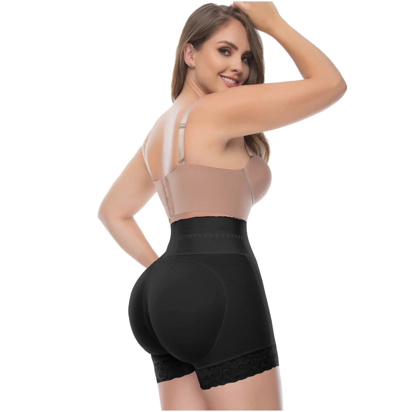 Butt Lifter Tummy Control High Waisted Mid Thigh Shaper Shorts | P-6198