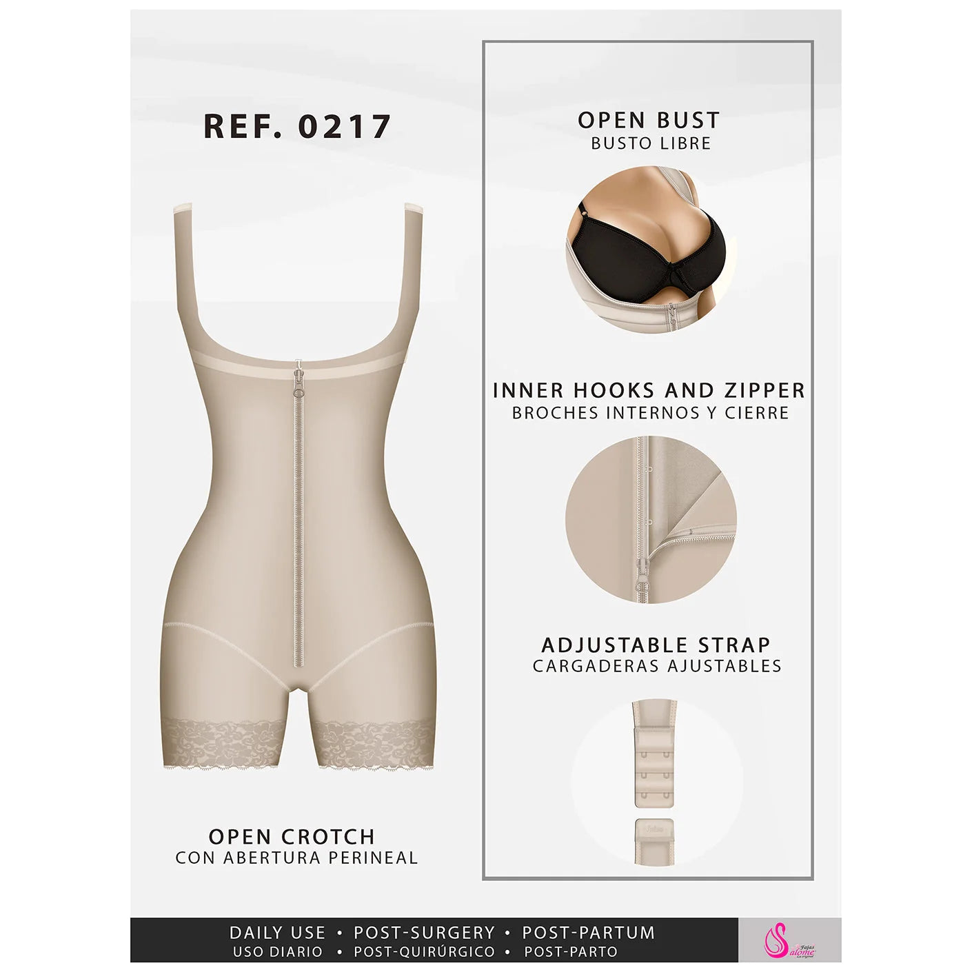 Colombian Tummy Control Postpartum Shapewear Wide Straps | 217-01