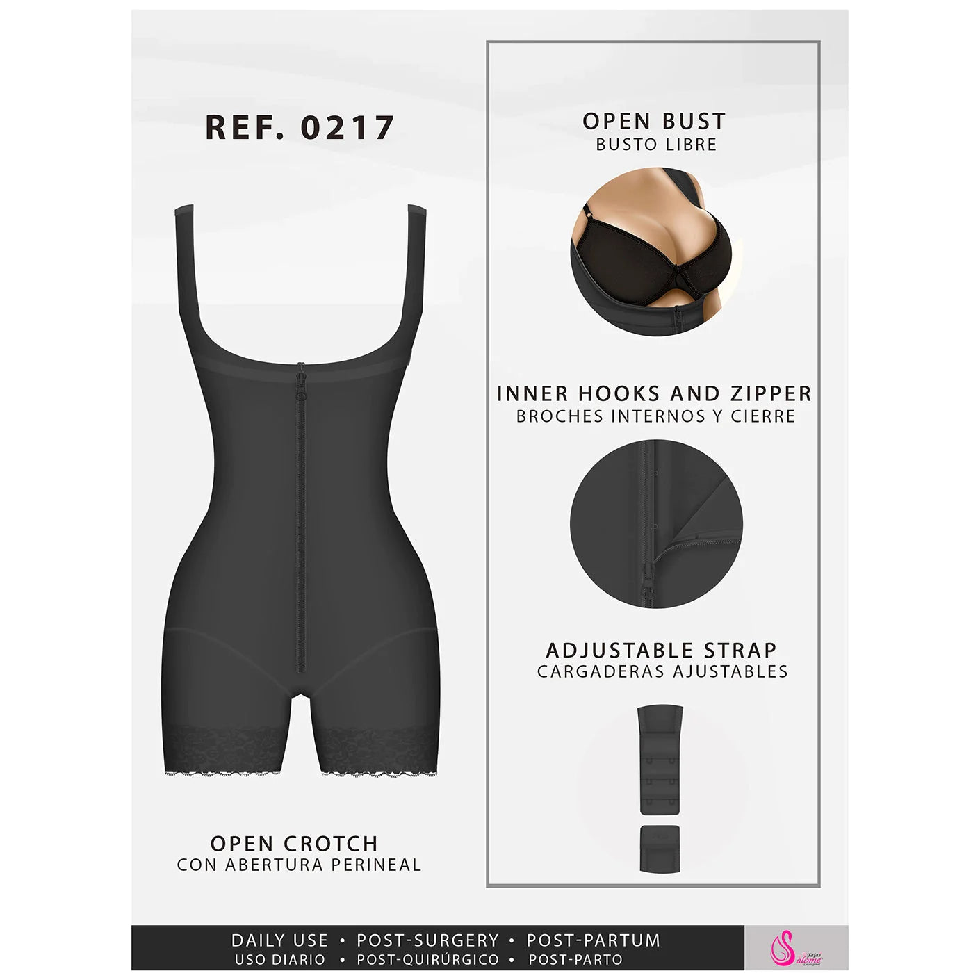 Colombian Tummy Control Postpartum Shapewear Wide Straps | 217-01