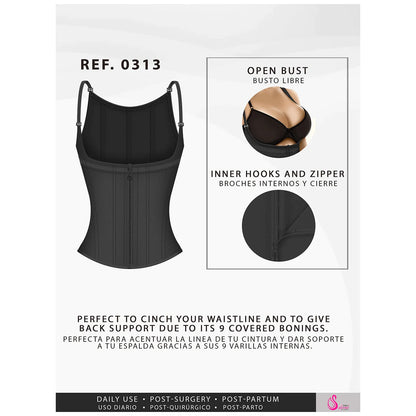 Colombian Fajas High Compression Waist Cincher Shapewear With Straps | 313-01