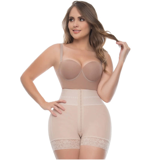 Butt Lifter Tummy Control High Waisted Mid Thigh Shaper Shorts | P-6198