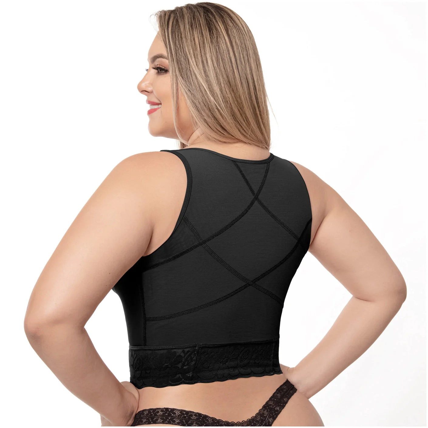 Post Op High Compression Waist Length Posture Corrector Bra | BRA-7581